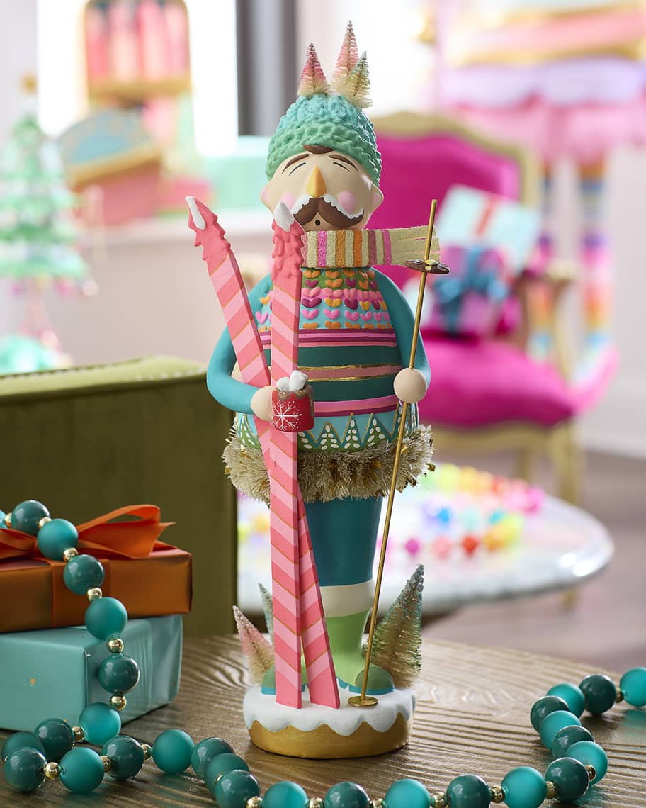 Glitterville Here We Come a Waffling Bronson Nutcracker Tabletop Figure, 17" | Neiman Marcus