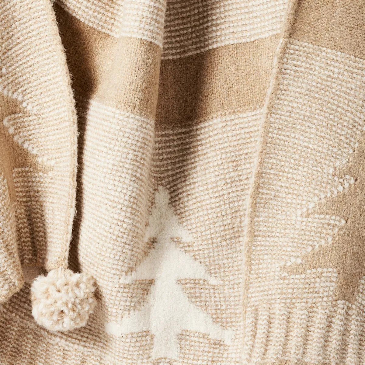 Knit Tree with Tassels Throw Blanket Camel - Threshold™ designed with Studio McGee | Target