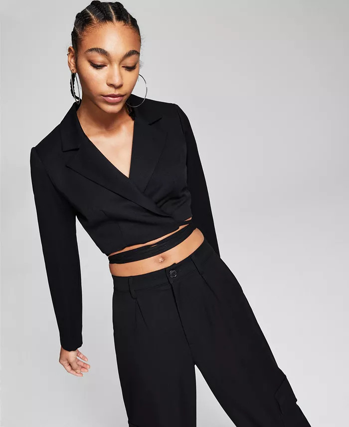 Crop Tie Blazer | Macys (US)