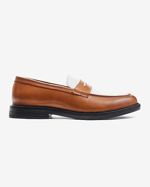 Genuine Leather Two Tone Loafer Dress Shoes | Express