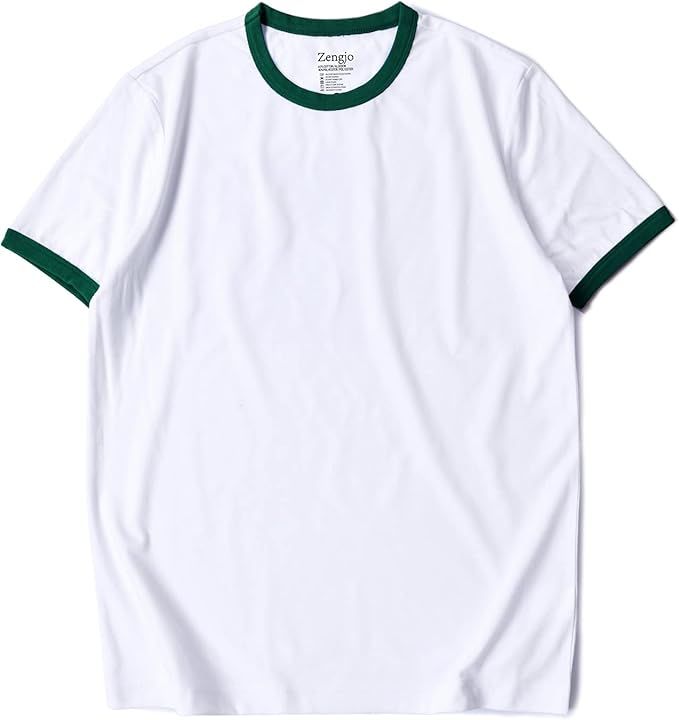 Men's Ringer Tee Crew Neck Athletic T Shirts Short Sleeve Sport Shirt for Men | Amazon (US)