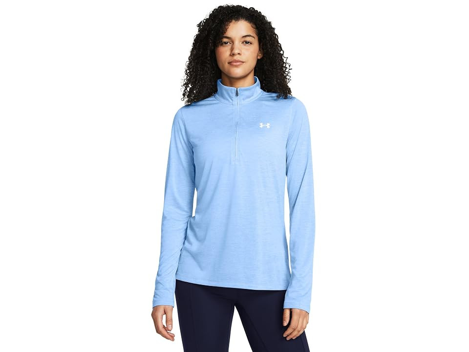 Under Armour Tech 1/4 Zip Twist Women's Clothing Horizon Blue/White : LG (US 12-14), Polyester | Zappos