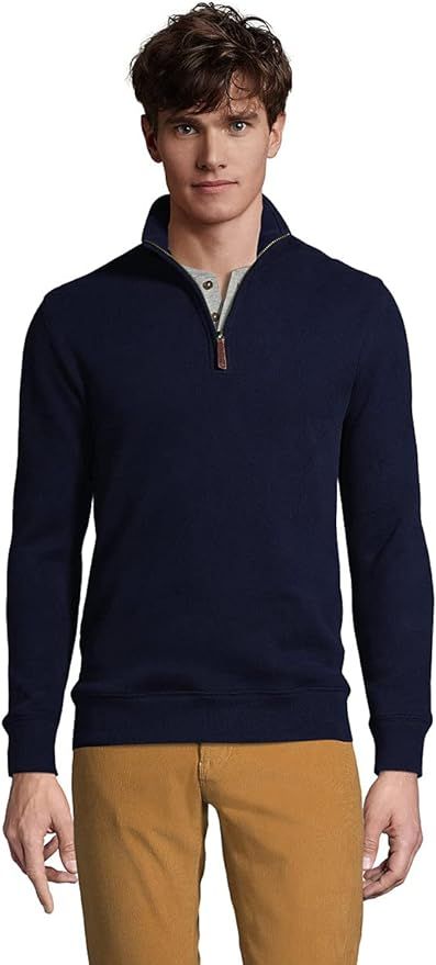 Lands' End Men's Bedford Rib Quarter Zip Sweater | Amazon (US)