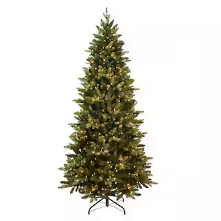 Puleo International Pre-Lit 7.5 ft. Slim Westford Spruce Artificial Christmas Tree with 500 Light... | The Home Depot
