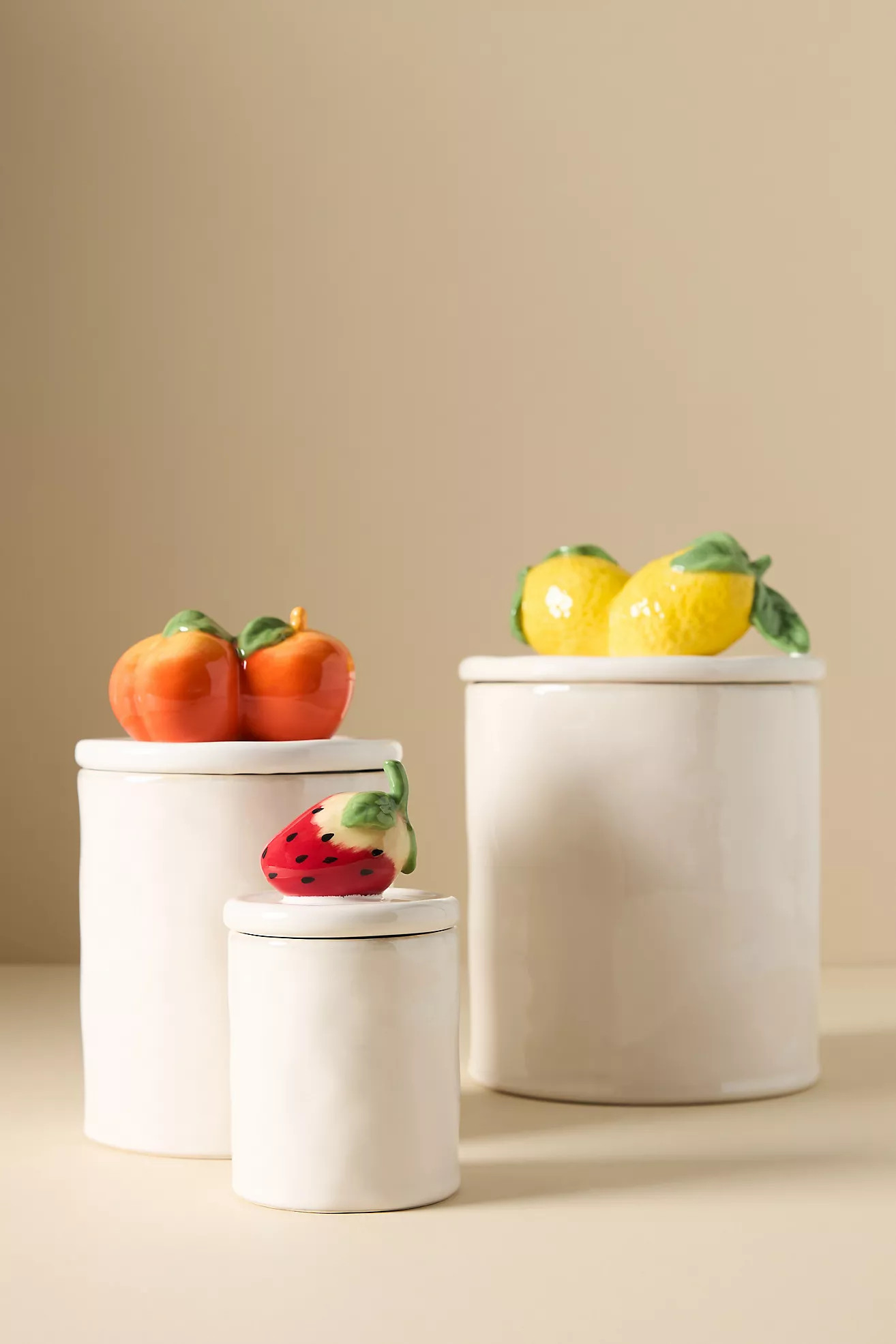Fruta Peach Medium Stoneware Canister | Anthropologie (US)