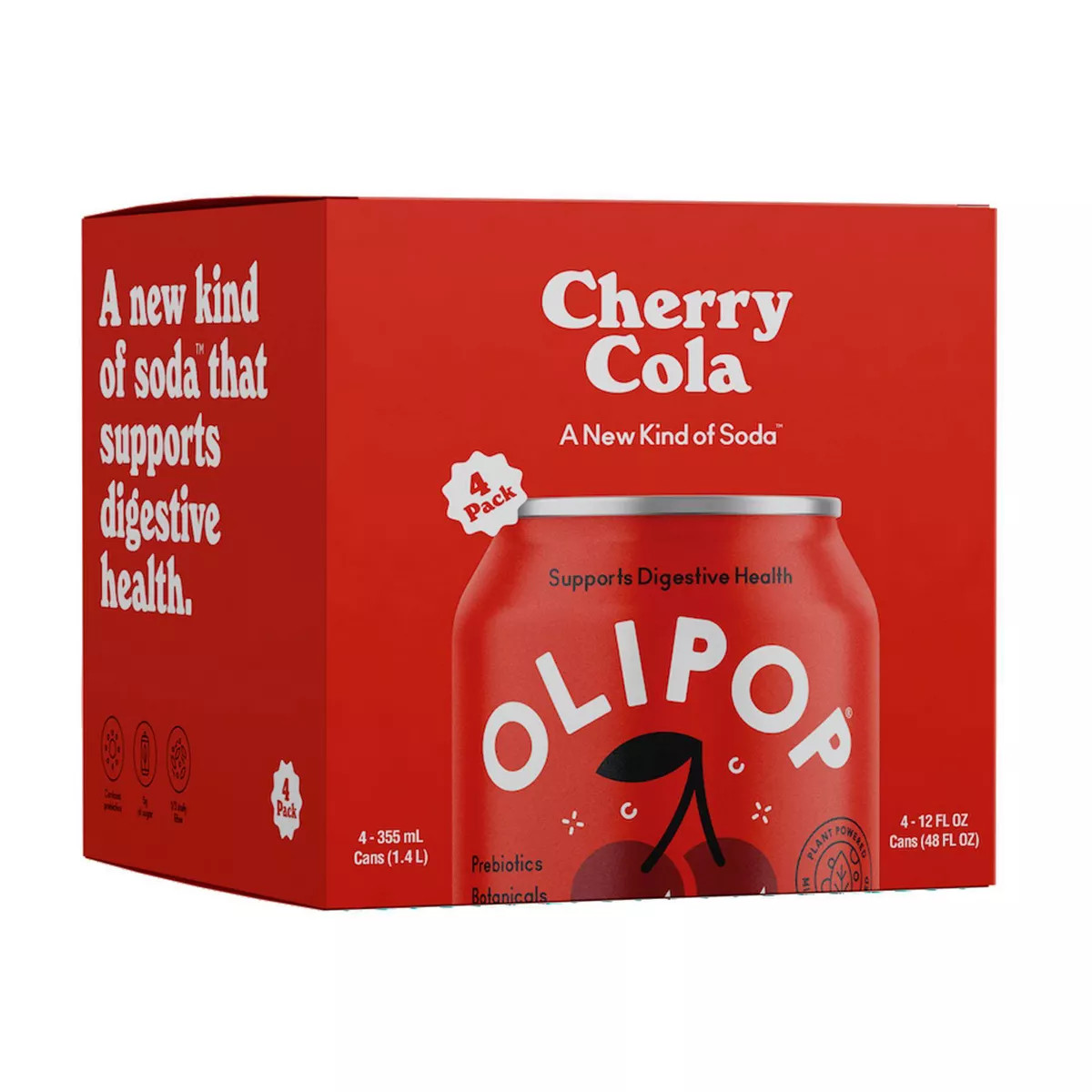 OLIPOP Cherry Cola Prebiotic Soda - 4ct/12 fl oz Cans | Target