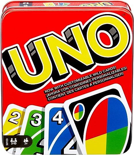 UNO Family Card Game, with 112 Cards in a Sturdy Storage Tin, Travel-Friendly, Makes a Great Gift... | Amazon (US)