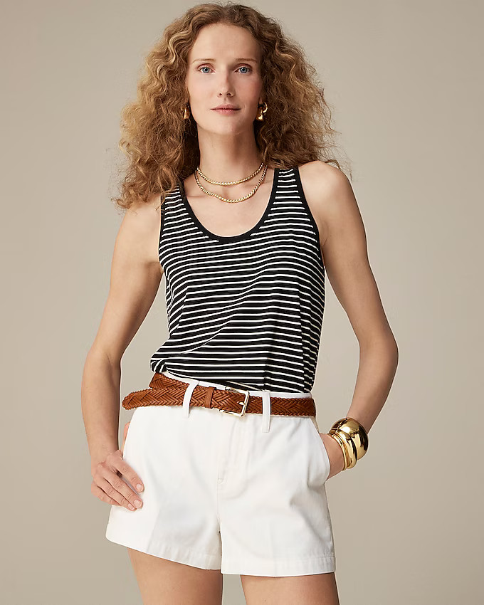 Pima cotton scoopneck tank top in stripe | J. Crew US