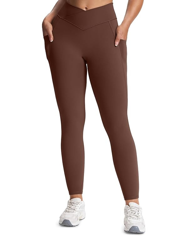 Aoxjox Trinity High Waisted Yoga Pants Cross-Waist | Amazon (US)