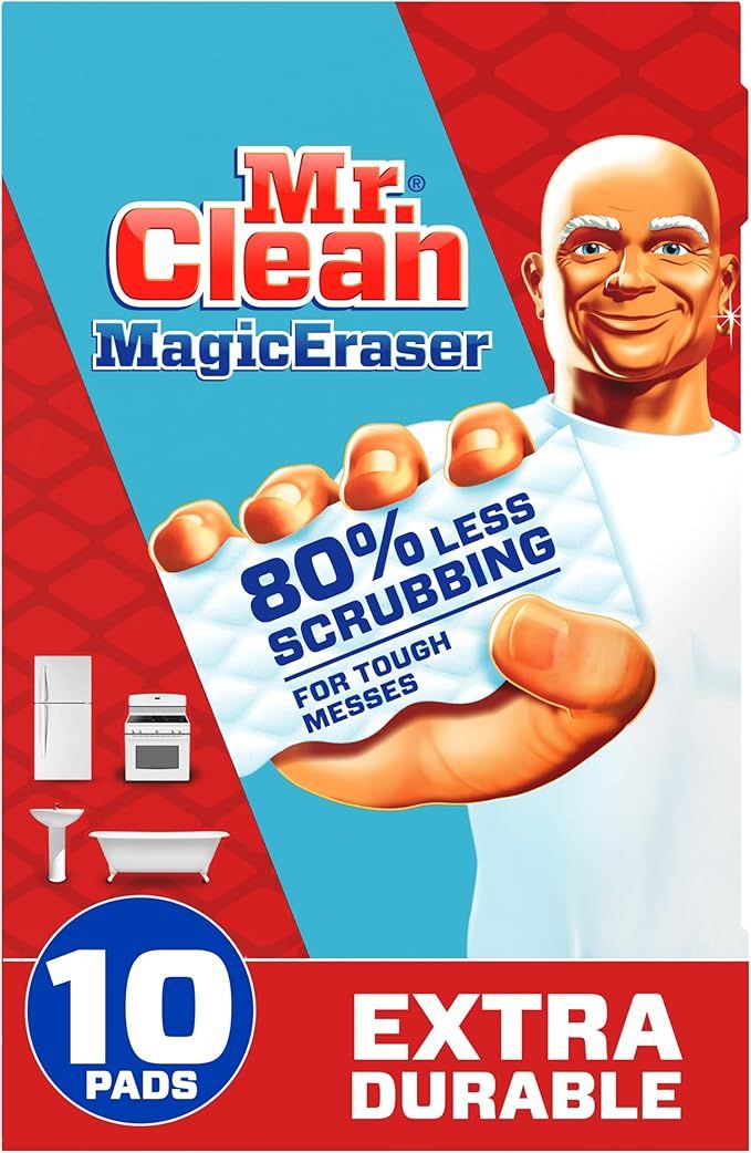 Mr. Clean Magic Eraser, Extra Durable, Shoe, Bathroom, Shower, and Car Window and Windshield Clea... | Amazon (US)