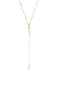gorjana Lena Lariat Necklace in White CZ & Gold from Revolve.com | Revolve Clothing (Global)