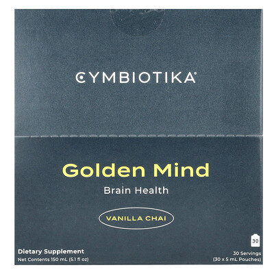 Cymbiotika, Golden Mind, Brain Health, Vanilla Chai, 30 Pouches, 5 ml Each | iHerb