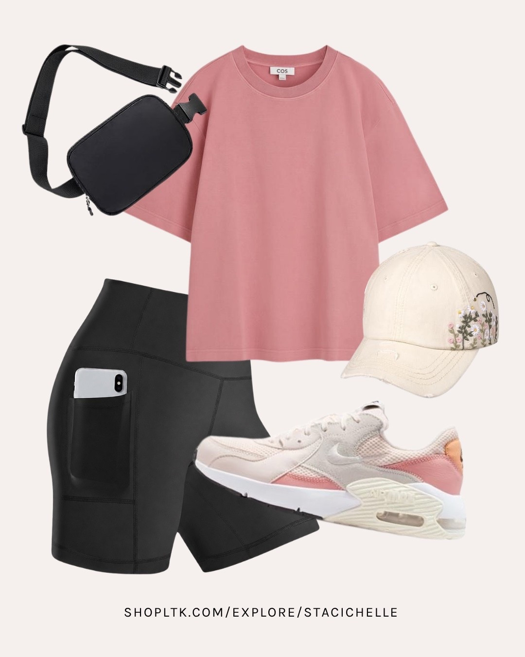 Comfy + cute athleisure outfit: biker shorts, oversized tee, neutral sneakers & crossbody bag. Perfect for errands, mom life & everyday wear 🤍

#LTKmomlife #LTKootd #LTKTravel