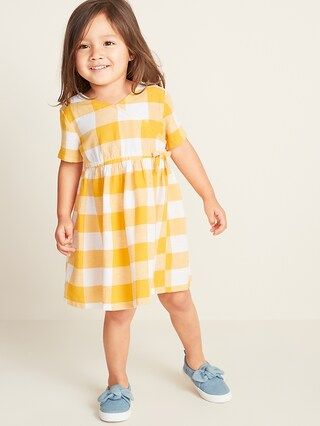Faux-Wrap Gingham Shirt Dress for Toddler Girls | Old Navy US