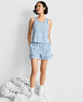 Women's Henley Tank & Shorts Pajama Set, Macy's Exclusive | Macy's
