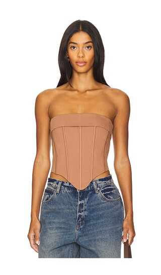 Loriana Corset Top in Mocha | Revolve Clothing (Global)