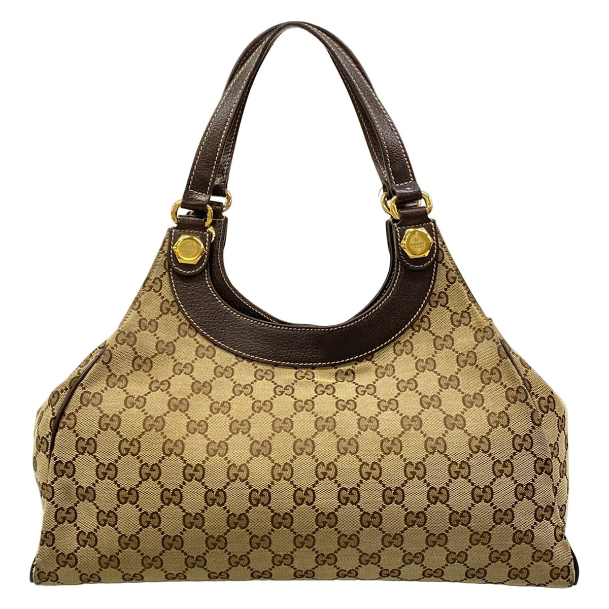 Gucci Gg/Charmy Tote Bag 154981 Dark Brown Beige Jacquard Leather | Poshmark