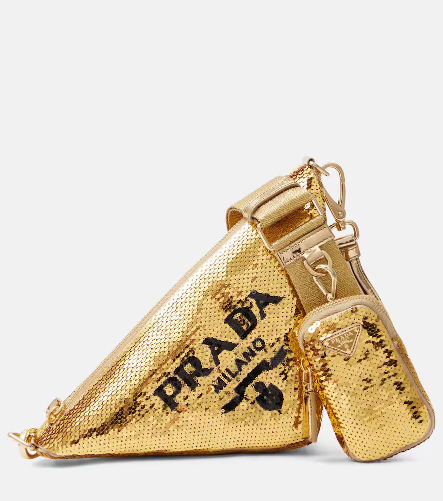 Prada Triangle sequin shoulder bag | Mytheresa (US/CA)