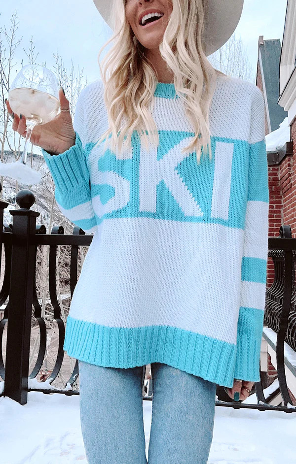 Ski in Sweater ~ Powder Blue Ski Knit | Show Me Your Mumu
