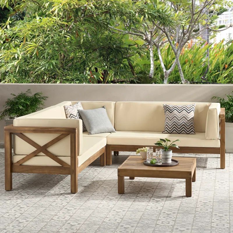 Luthersville 4 Piece Sectional Seating Sofa Set with Cushions | Wayfair North America