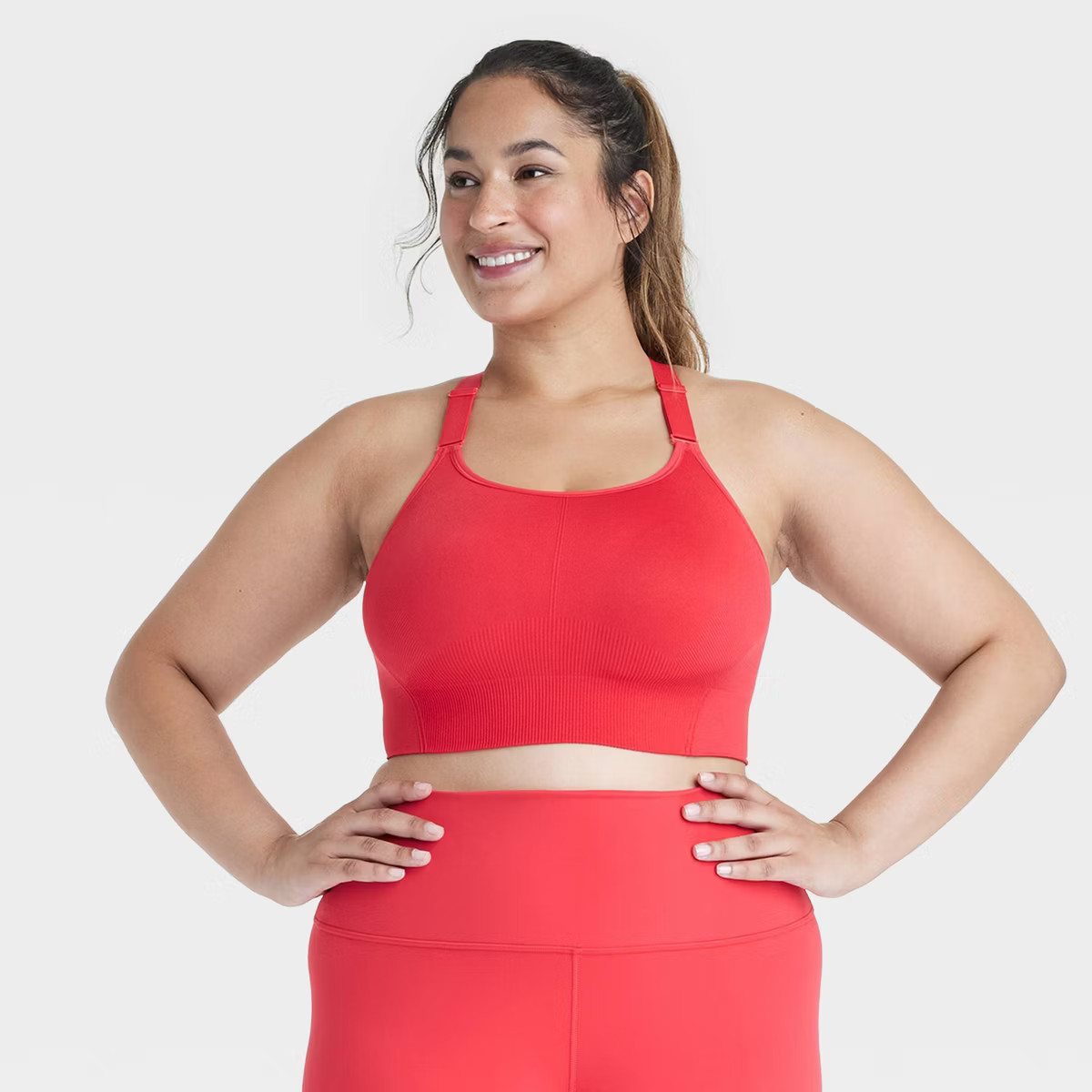 Women's Seamless Medium Support Cami Sports Bra - All In Motion™ Red 4X | Target