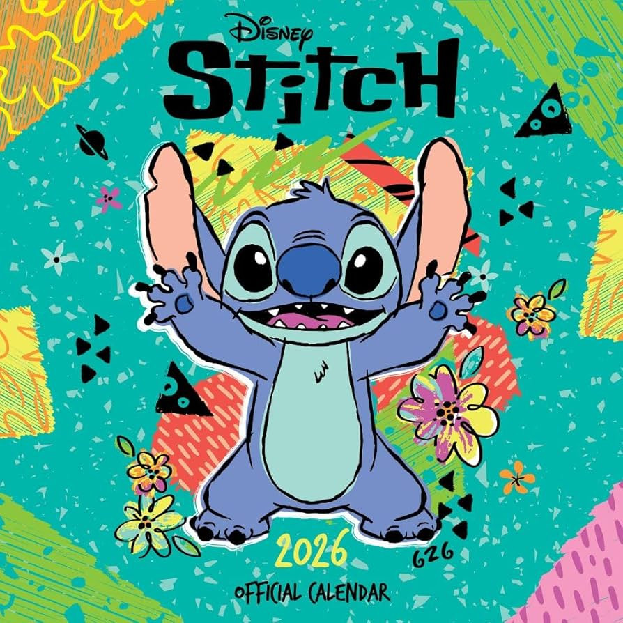 2026 CALENDAR DISNEY STITCH MULTI-LANGUAGE MONTH TO VIEW SQUARE WALL CALENDAR OFFICIAL PRODUCT | Amazon (UK)