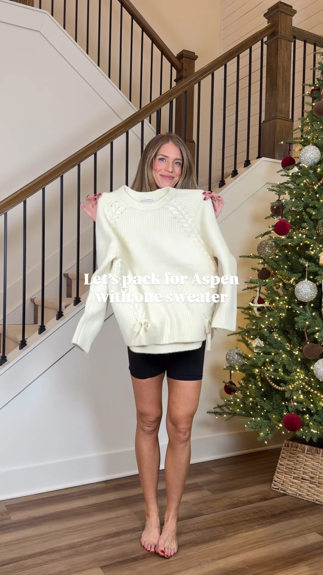 One oversized sweater 4 ways
Sizing:
Sweater runs oversized. Still wearing medium for extra length
Small tall in leggings and joggers
Medium in skirt for bump
Sized up to 29 in jeans for bump but they do run slightly bigger if you are not pregnant 
Medium tall in camel coat
Medium in fur coat
Medium in puffer coat

#LTKBump #LTKTall #LTKHoliday