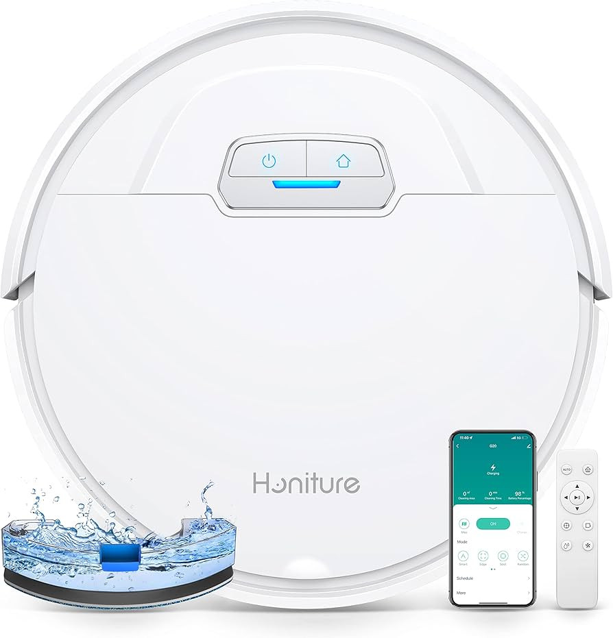 HONITURE Robot Vacuum Cleaner, G20 Robot Vacuum and Mop Combo 3 in 1, 4000pa Strong Suction, Self... | Amazon (US)
