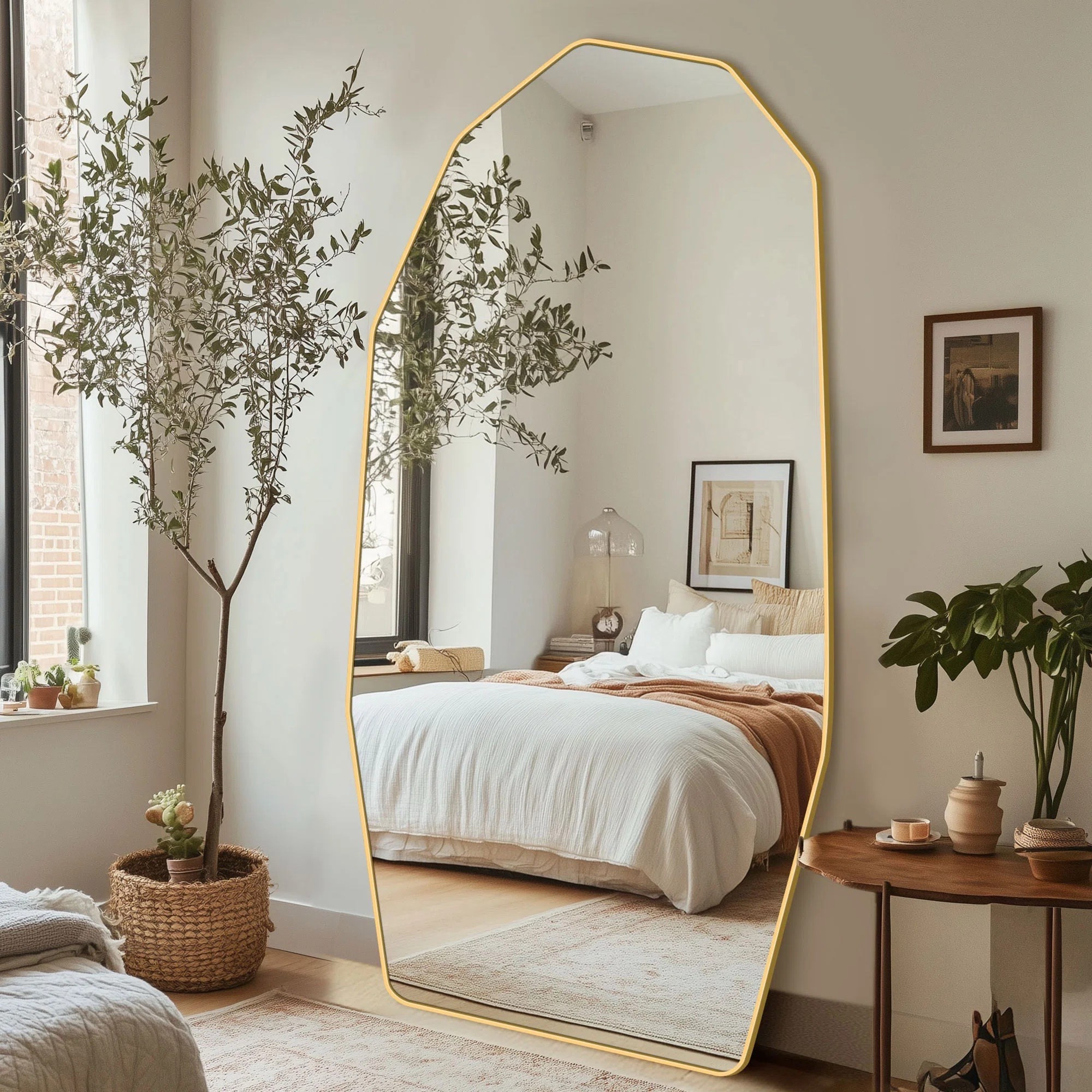 Elevate your space with a touch of elegance — this chic diamond floor mirror adds light, dimension, and a beautifully refined statement. ON SALE and under $300.

Keywords: Arched mirror, full length mirror, oversized mirror, gold full length mirror, arched gold mirror, living room, bedroom, diamond mirror, floor mirror, wooden mirror, vintage mirror, asymmetrical mirror 

#LTKootd #LTKHome #LTKSaleAlert