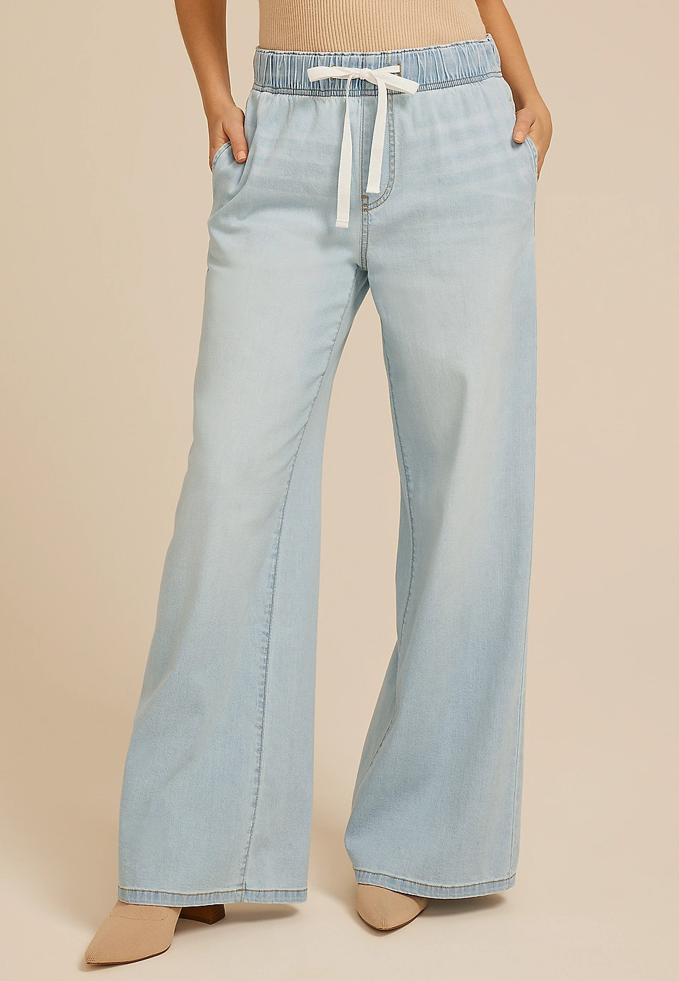 m jeans by maurices™ Light Soft High Rise Wide Leg Jean | Maurices