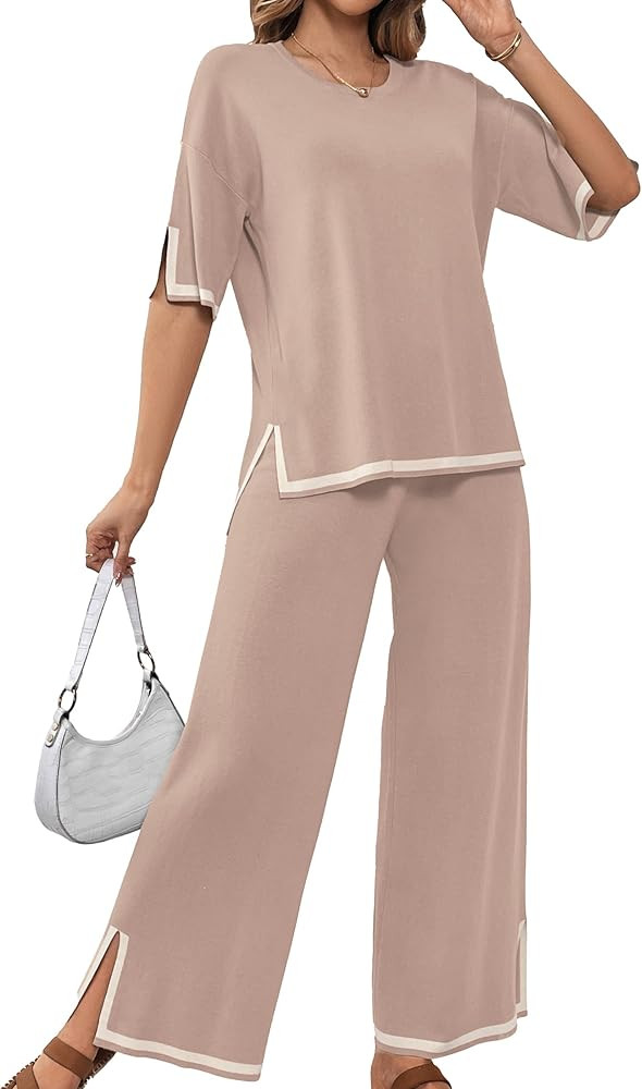 SuperPrity Women Sweater Set 2 or 3 Piece Outfits Short/Long Sleeve Knit Pullover Tops High Waist... | Amazon (US)