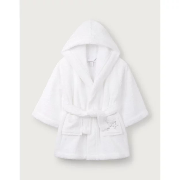 Organic Cotton Star Baby Robe (0–12mths) | The White Company UK & ROW