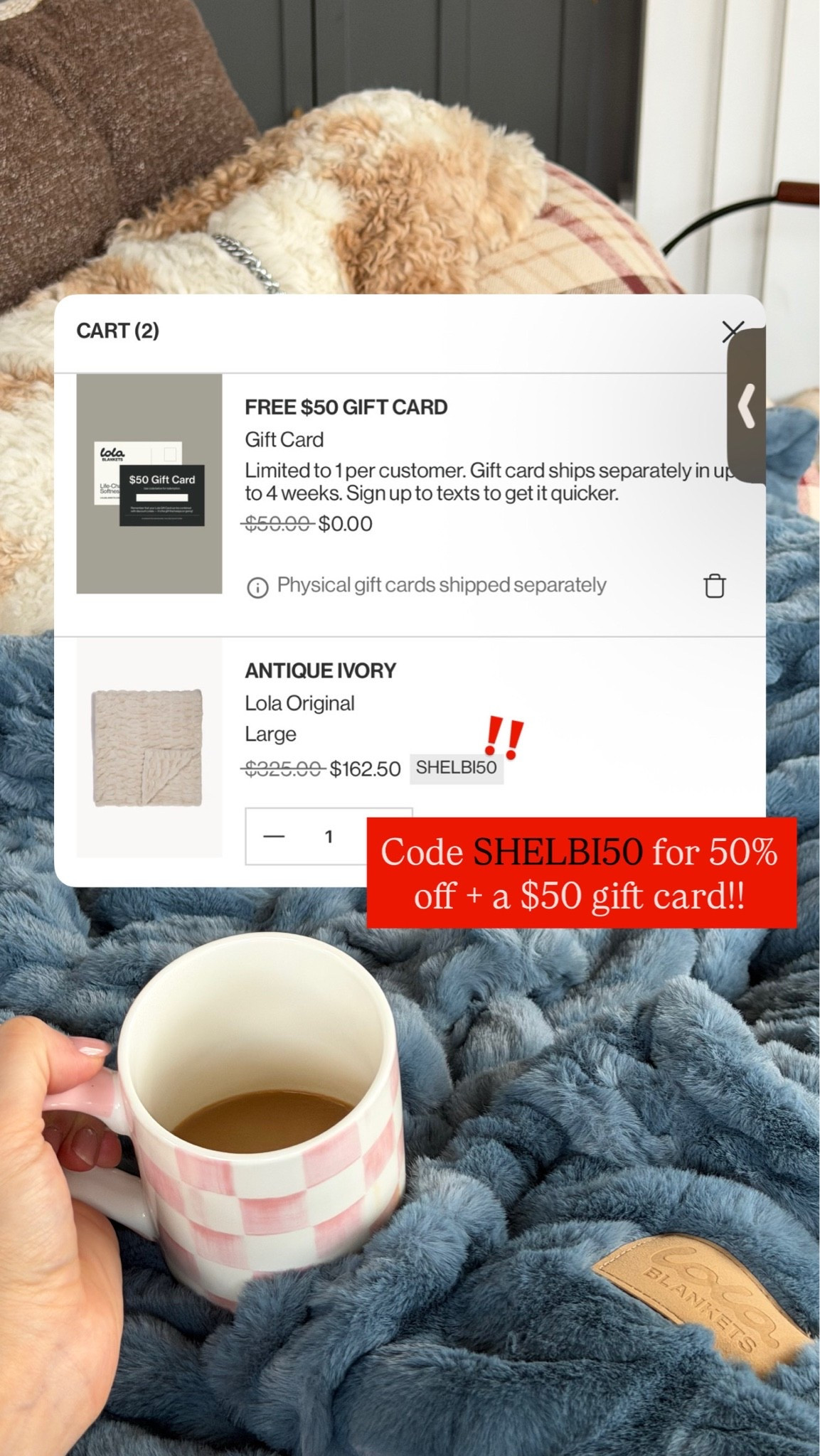 Lola Blankets Sale!!! Get 50% off site-wide with my code SHELBI50 + you get a $50 gift card

#LTKSaleAlert #LTKHome