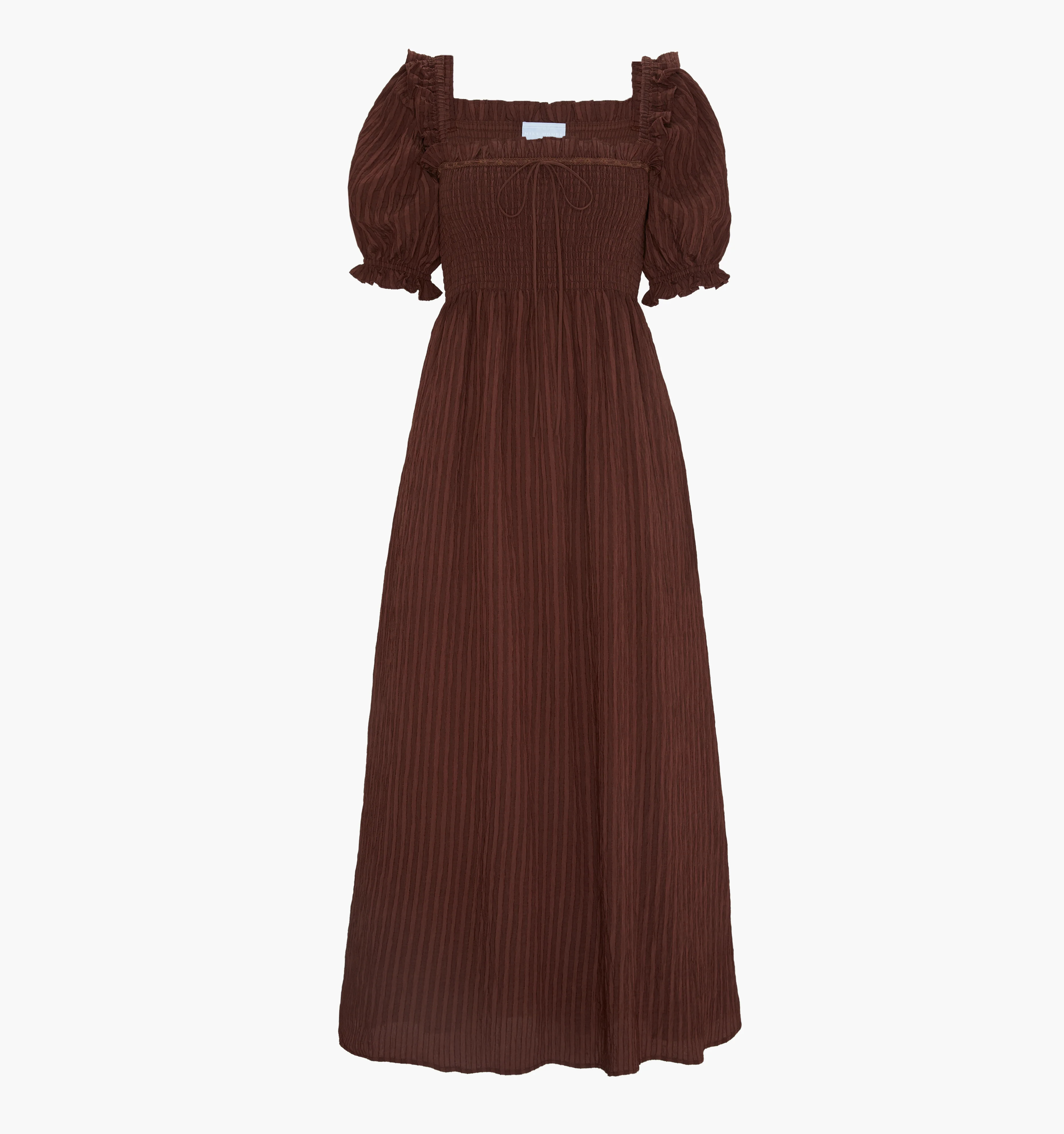The Scarlett Nap Dress | Chocolate Tonal Seersucker / M | Hill House Home | Hill House Home US