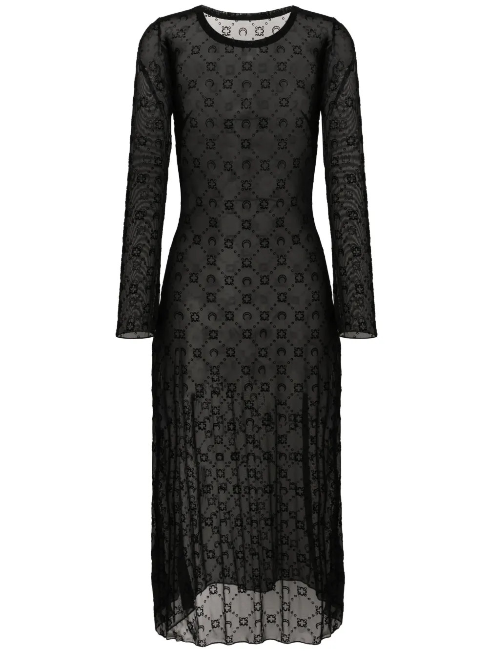 Marine Serre Moonogram mesh dress - Black | Farfetch Global