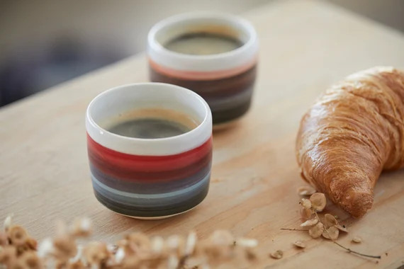 coffee cup,  espresso, white flat, cortado, ceramic bowl, hand made and hand painted, made in Can... | Etsy (US)