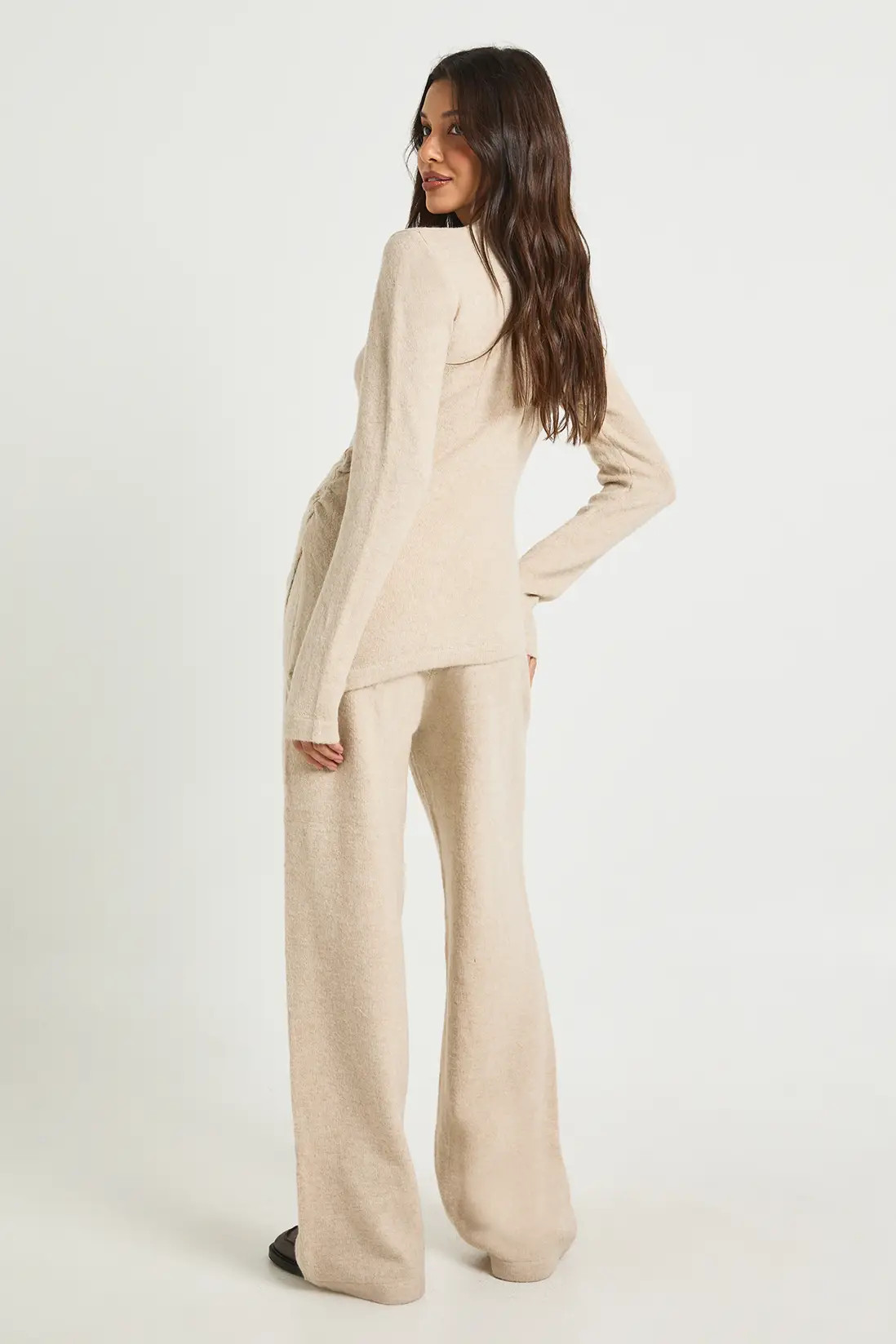 Ruched Waist Detail Knitted Jumper and Wide Leg Trouser Co-ord | Boohoo.com (UK & IE)