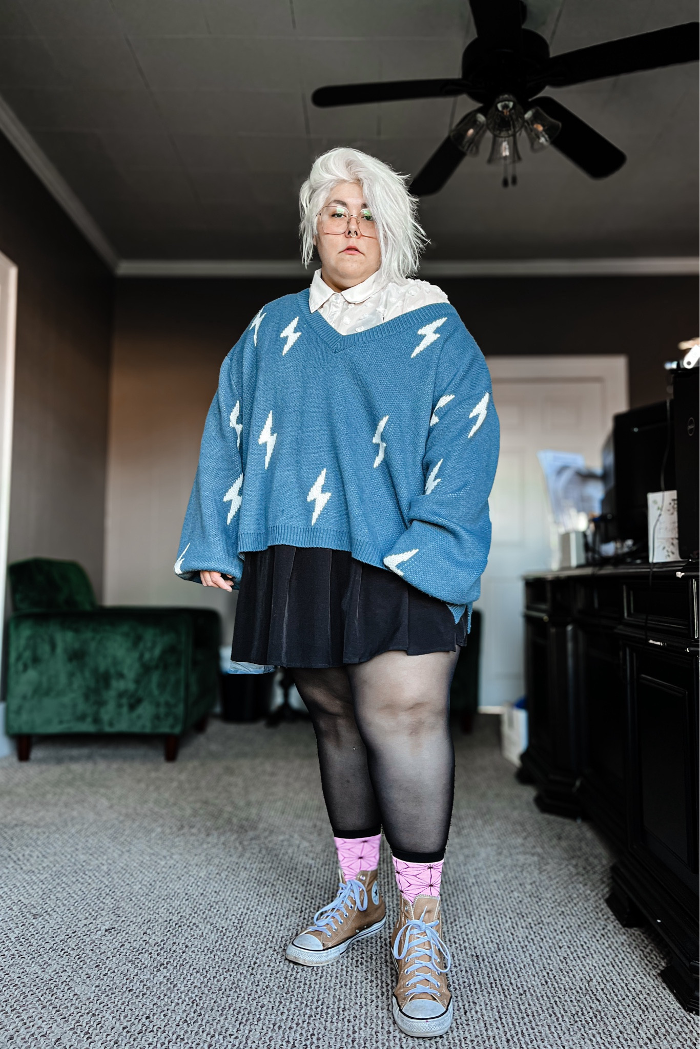 Button Up: Shein
Sweater: Thrifted
Skirt: Shein
Tights: Shein
Shoes: Conversee

#LTKstyletip #LTKplussize #LTKmidsize