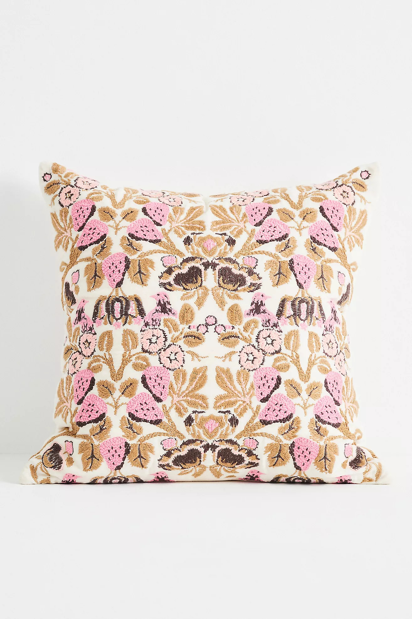 Cordelia Embroidered Cotton Pillow | Anthropologie (US)