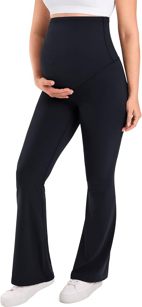 MOMANDA Maternity Flare Leggings Over The Belly 31.5" Pregnancy Yoga Pants for Workout Activewear | Amazon (US)
