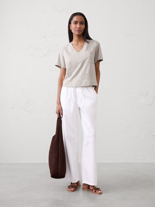Premium Cotton V-Neck Pocket T-Shirt | Banana Republic Factory