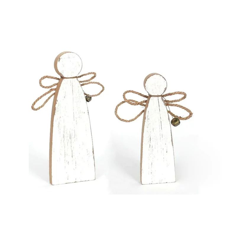 Holiday Time White MDF Set Of 2 Angel Décor | Walmart (US)