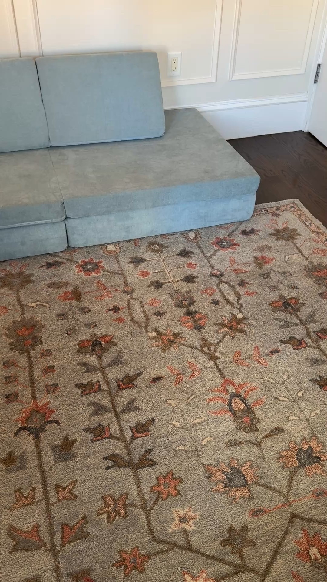 Quince rug in nori’s room with her blue modular sofa and wall molding that we just added.

For wool rugs you need to do a thorough vacuuming first few days of use. Less so with performance / non wool rugs. 

Also linked a few other rugs we’ve purchased from quince and on my list. We have the Saroise as a kitchen runner and the Eden in another room, temporarily moved to our bedroom recently so you can see it in my recent pics. 



#LTKHome