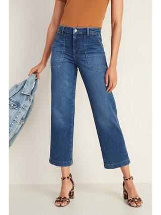High-Waisted Slim Wide-Leg Workwear Jeans For Women | Old Navy (US)