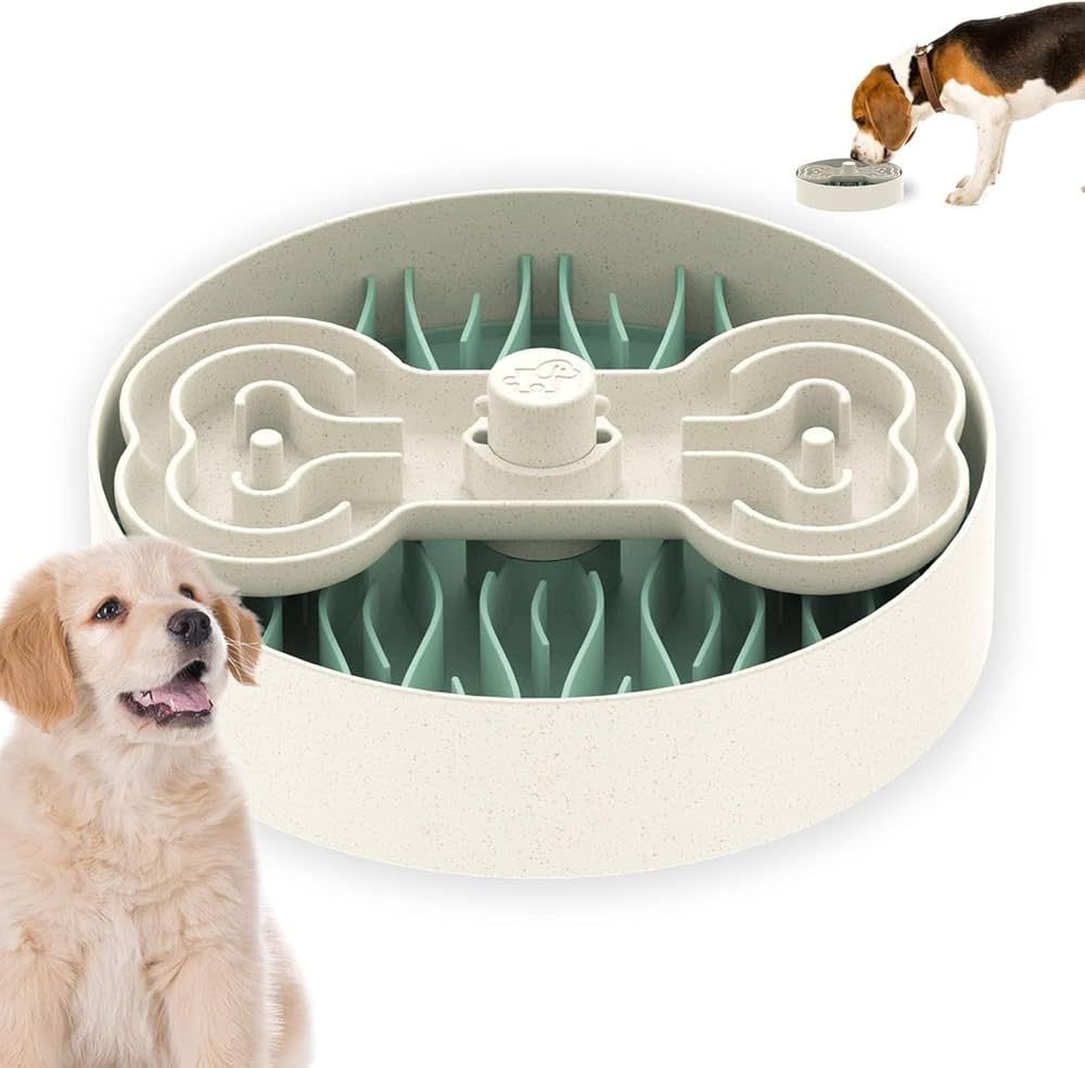 Dog Bowl, Slow Feeder Bowls for Dry, Wet, and Raw Food, Puzzle Food Bowls for Large Dogs,Green | Amazon (US)