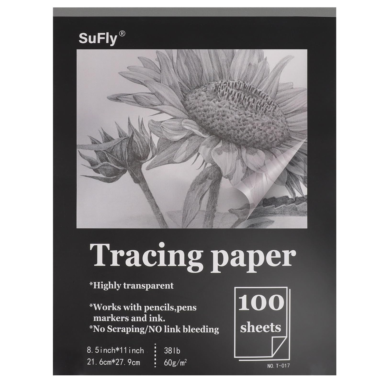 Tracing Paper 8.5x11 inch, 100 Sheets Transparent Vellum Paper for Tracing Pads, 38lb/60gsm Trans... | Amazon (US)