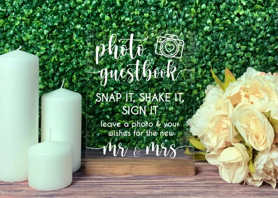 Photo Guestbook Sign | Snap It, Shake It, Sign It | Acrylic Wedding Sign | Acrylic Guestbook | Th... | Etsy (US)