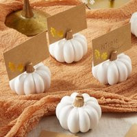 Set Of 6 White Pumpkin Place Card Holders With Gold Stems ++ Fall Theme Favors Holder Minimum Order  | Etsy (US)