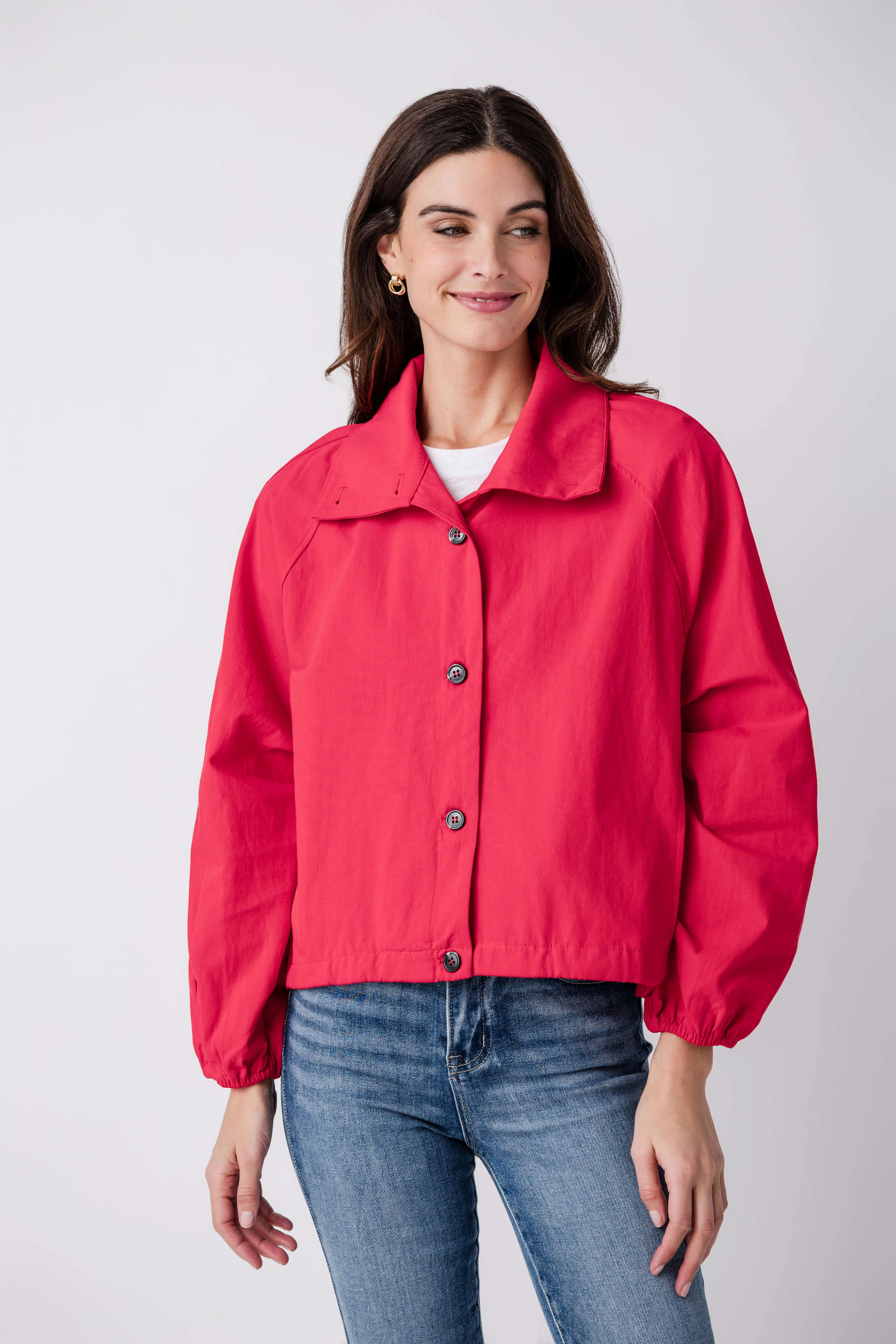 Raisonnel High Neck Button Up Jacket | Social Threads