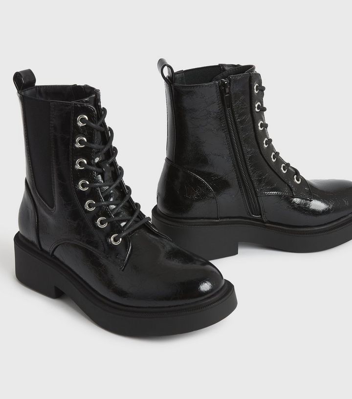 Black Lace Up Chunky Chelsea Boots
						
						Add to Saved Items
						Remove from Saved Items | New Look (UK)
